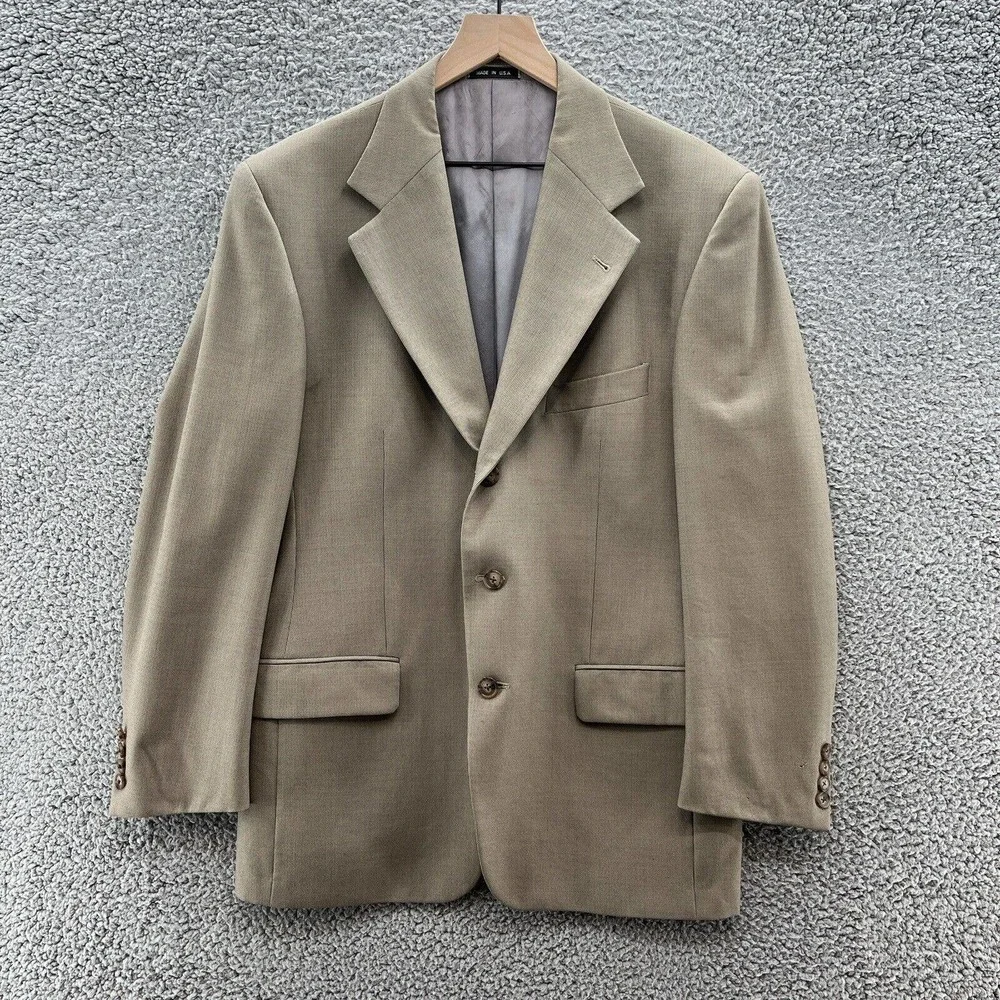 Joseph Abboud‎ Sport Coat Mens 39R Tan Wool Twill Classic Blazer